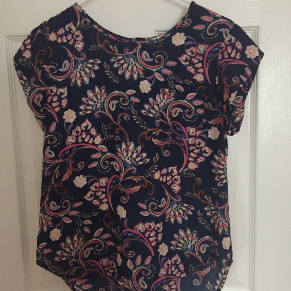 Navy Blue Shirt with Colorful Details